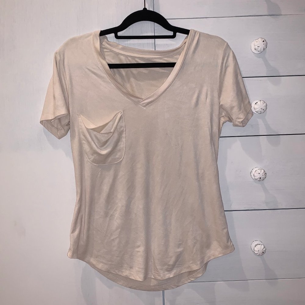 Alter'd State Faux Suede Pocket Tshirt Shortsleeve